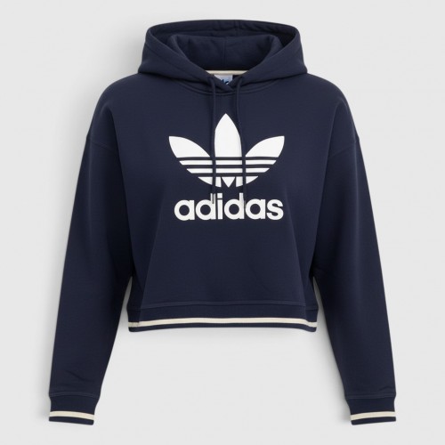 Adidas Originals Trefoil Γυναικείο Cropped Hoodie Μπλε / Pre Owned